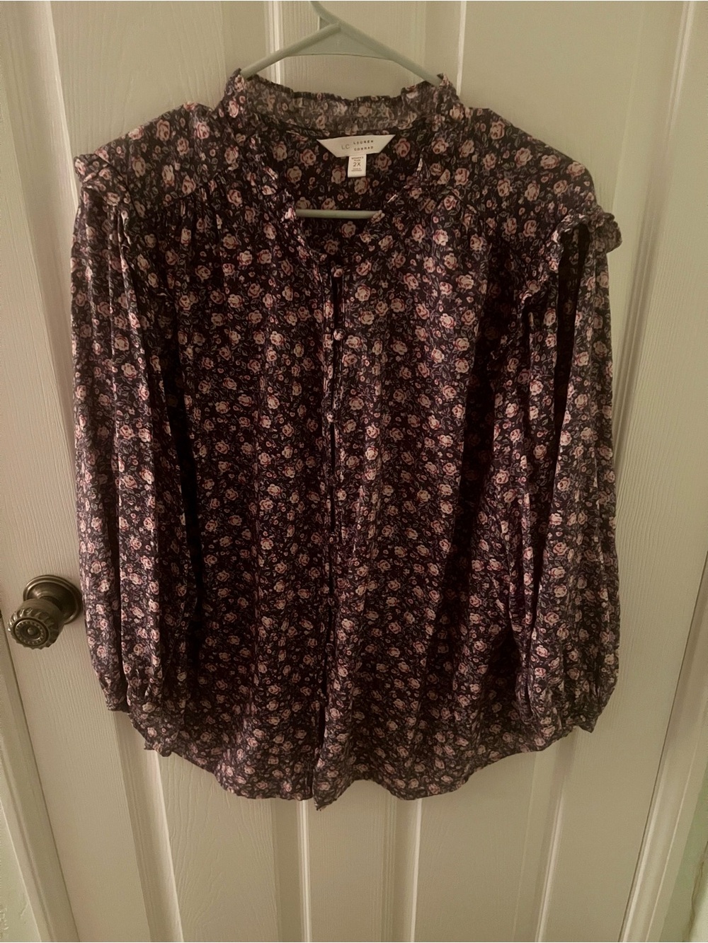 LC Lauren Conrad  Floral Button-Down Blouse Size 2X